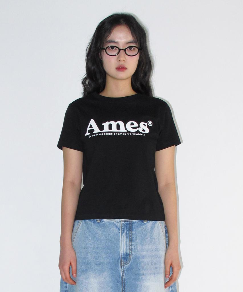 AMES-WORLDWIDE (Unisex) Basic Logo Tee Black