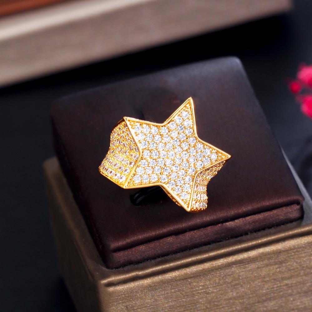 Ювелирные изделия CMM, роскошные большие массивные кольца с микро цирконием, эффектные кольца на палец с пентаграммой для женщин, вечерние ювелирные изделия, подарок