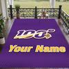 Custom Name Minnesota Vikings Crystal Velvet Floor Rug Personalized Text Soft Carpet Home Decor
