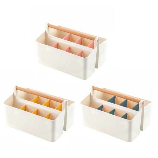 Ящик для хранения, большая емкость, отсеки для держателей ручек, дизайнерский настольный органайзер для канцелярских принадлежностей с ручкой для дома