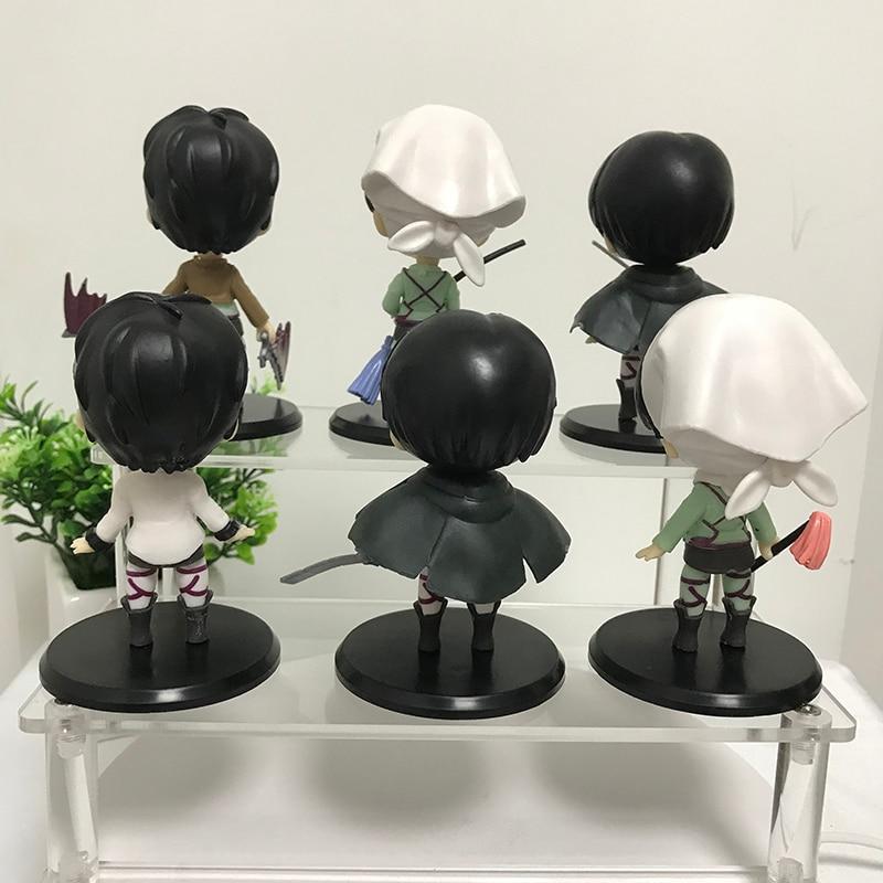 Attack On Titan Anime Figure Toys Levi Mikasa Ackerman Action Figure Eren Jager Armin Arlert Figurine Model Doll Toys