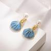 Enamel Shell Simulation Pearl Earrings Seashell Statement Eardrop Dangle Women Summer Earrings Jewelry Girls Gifts
