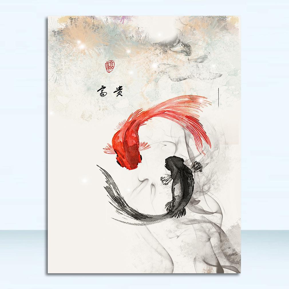 Новые китайские чернила Цветы Будда Настенный принт Картина Холст Живопись Постер для украшения дома, гостиной Без рамы