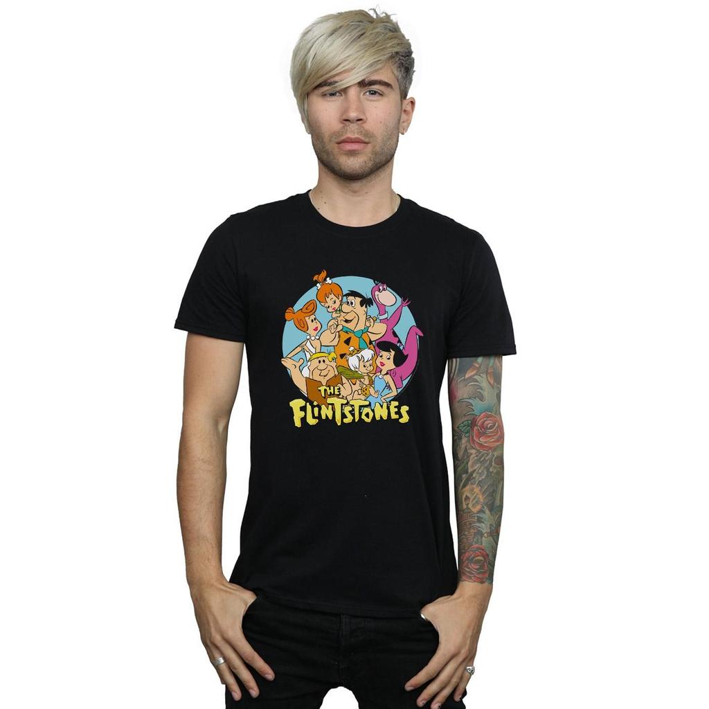 The Flintstones Mens Group Circle T-Shirt