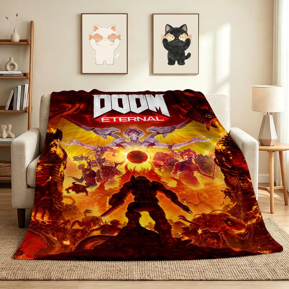 Doom Eternal Flannel Blanket Throw Blanket Soft Warm Sofa Bed Camping Car home Decor Unique Christmas Gift C930371
