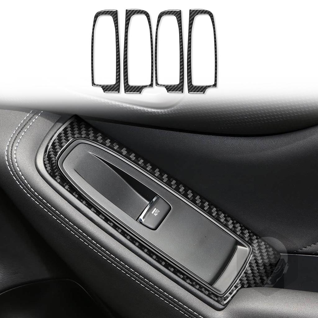Real Carbon Fiber Car Accessories Window Lift Set Trim Cover Soft Sticker For Subaru Forester SK 2024