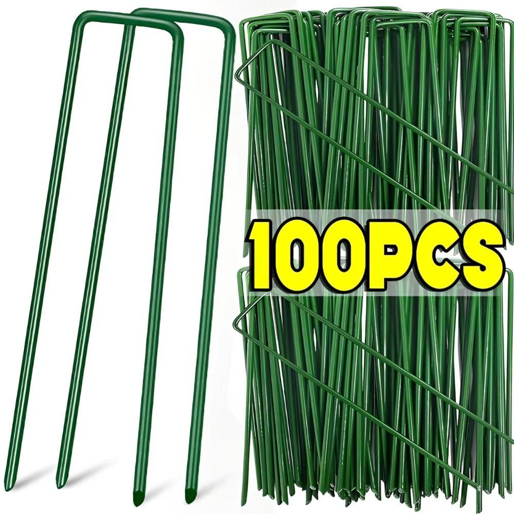 Bend-free U-shaped Garden Nail Durable and Sturdy Fence Tubing Stakes Sod Pins  Plastic Films
