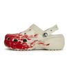 Classic Platform Clog 811 Manufactured Criminal Investigation Scene Special Shoe Box Fluid Splash Ink Women's Bone White Red