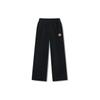 Li Ning Plain Straight Leg Knitted Casual Pants Womens Lows Black AKXT194-2