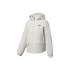 Li Ning Fitness Series Solid Color Logo Casual Loose Sports Hooded Jacket Women Jackets Off-White AFDS014-6