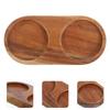 DECHOUS Pepper Wood Stand Grinder Tray Pepper Grinder Stand Wooden Grinder Tray Inner Diameter Compact Pepper Wood Stand Mill Holder 5.8CM