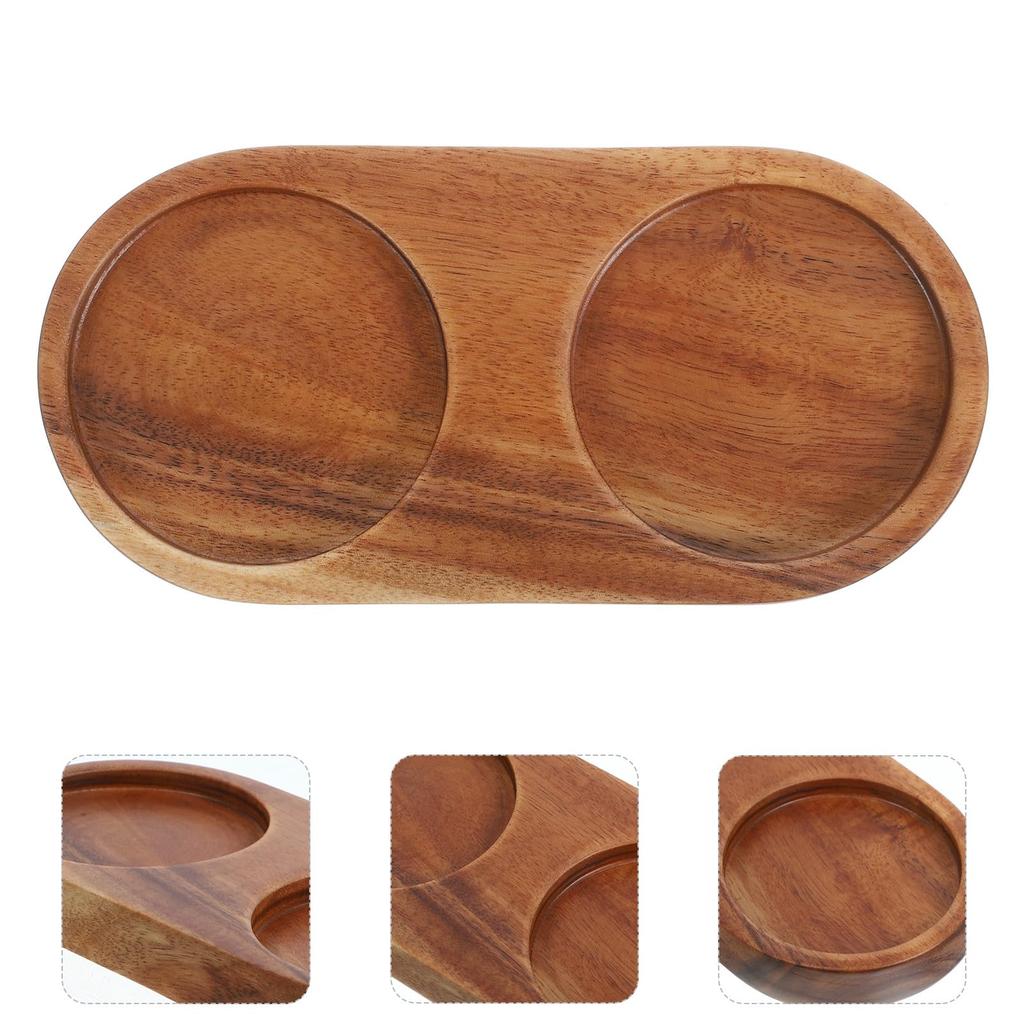DECHOUS Pepper Wood Stand Grinder Tray Pepper Grinder Stand Wooden Grinder Tray Inner Diameter Compact Pepper Wood Stand Mill Holder 5.8CM