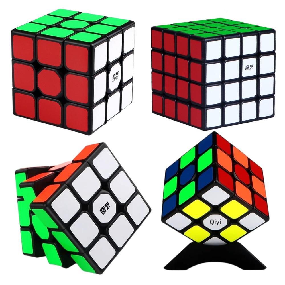 Кубик Рубика Qiyi 3x3 4x4 Черные наклейки Образовательная головоломка Игрушки Кубик Рубика Для Детей Подарок Ребенку Игрушка Cubo Magico
