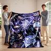 Anime Warriors with Neon Effects Design Flannel blanket for bedroom, living room, sofa, and nap sofas.