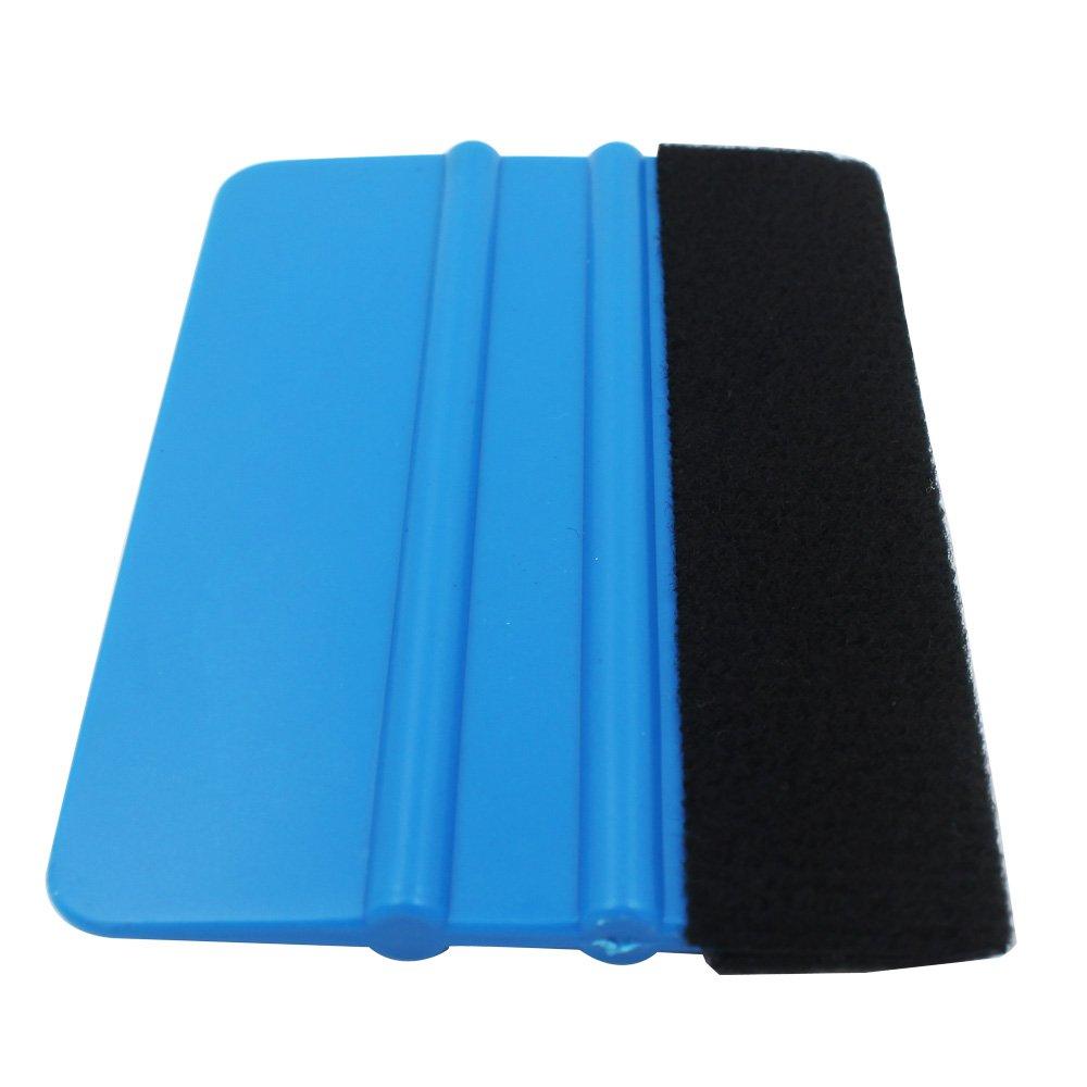 KILIGEN Blue Squeegee with Felt for Car Wrapping Dedicated Squeegee with Felt / Spatula / Construction Tool (Set of 2)
