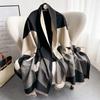 24 Autumn and Winter Splicing Horse Scarf Women's Fashion Warm Versatile Imitation Cashmere Scarf Thickened High-end Drape