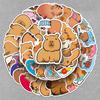 50 Водонепроницаемых Наклеек с Мультяшными Капибарами - Милые Коричневые Животные DIY для Украшения Блокнота