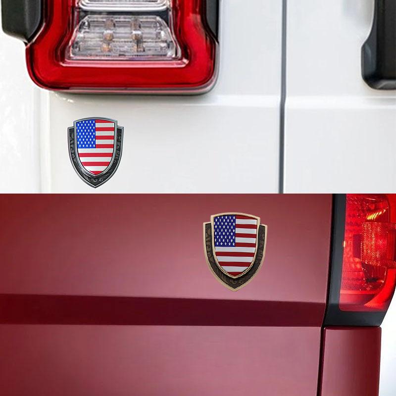 Shield Styling United States Of America National American USA Flag Fender Side trunk Nameplate Decal Emblem Badge Sticker