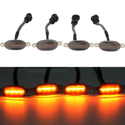 4 шт./компл. Универсальный передний светодиодный свет решетки автомобиля Дымчато-желтые янтарные огни Жгут проводов Дневной ходовой огонь решетки Противотуманная фара для внедорожника Грузовика Внедорожника
