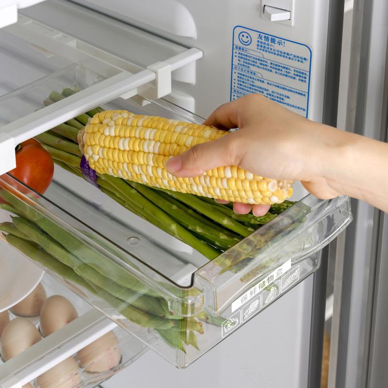 Fridge Organizer Fruit Egg Refrigerator Storage Rack Under-shelf Refrigerator Drawer Box Fresh-keeping Kitchen Organizer