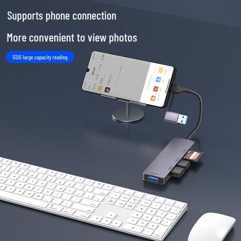 Универсальная док-станция 5-в-1 USB 3.0 и кард-ридер для ноутбуков, планшетов, телефонов - Многофункциональный расширитель-хаб
