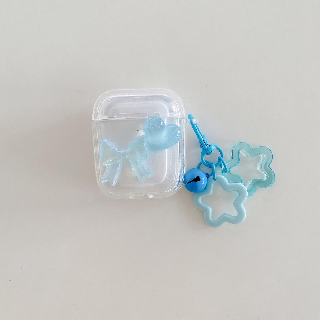 Трехмерный любовный бант для защитного чехла AirPods 1 Pro1 Bluetooth 1/1 поколения чехол для наушников звездный кулон