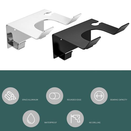 Подставка для фена, настенное крепление, держатель для хранения, прочный, выдерживающий нагрузку, водонепроницаемый, простая установка, универсальная стойка для фена, органайзер для хранения в ванной комнате