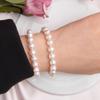 Genuine Natural Freshwater Pearl Bracelets Bangles for Women with Classic Fashion White Pearl  Jewelry Gift