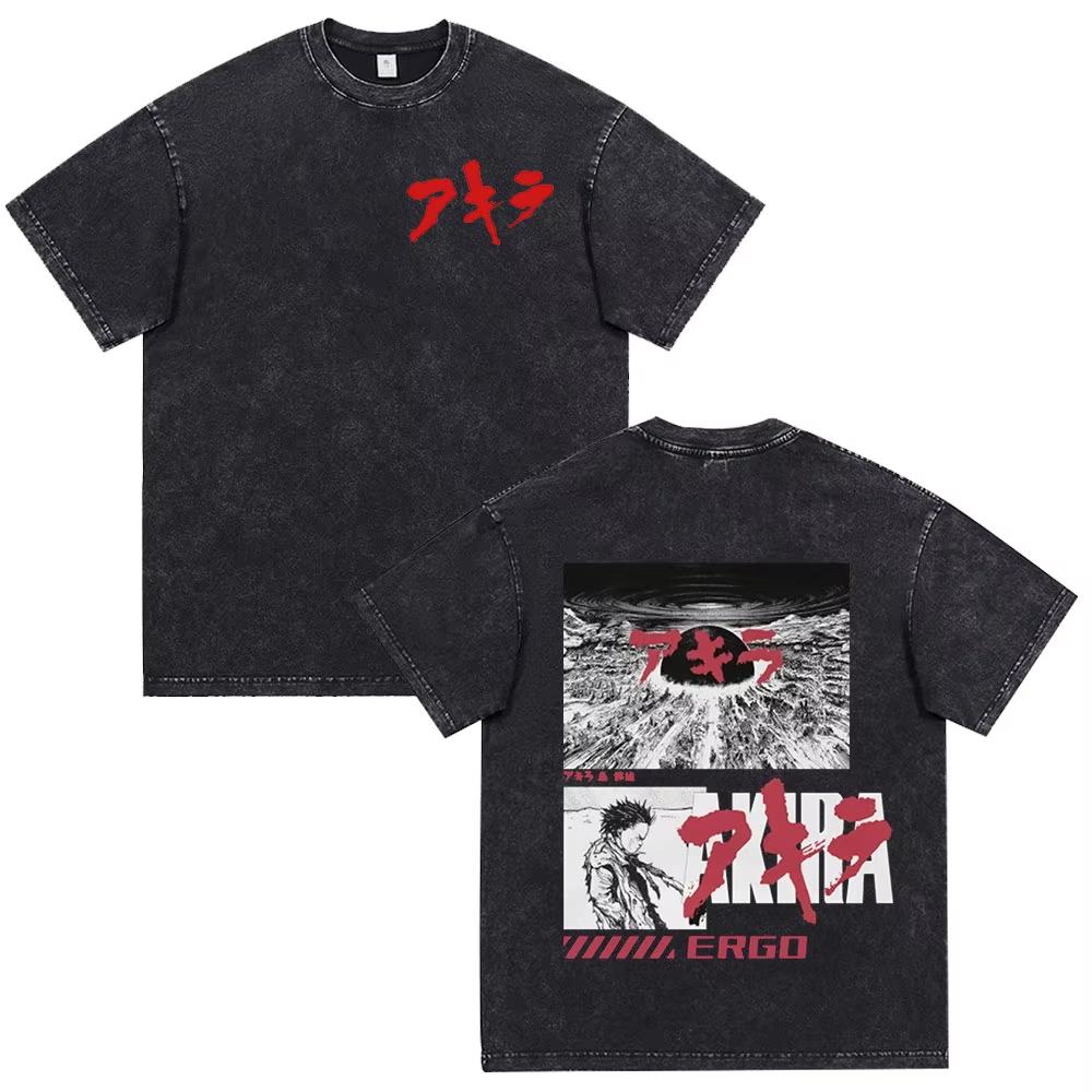 Japanese Anime Akira Vintage Tshirt Unisex Unisex Cotton Casual Oversized Unisex Couples Streetwear Trendy Y2k Short Sleeves Classic