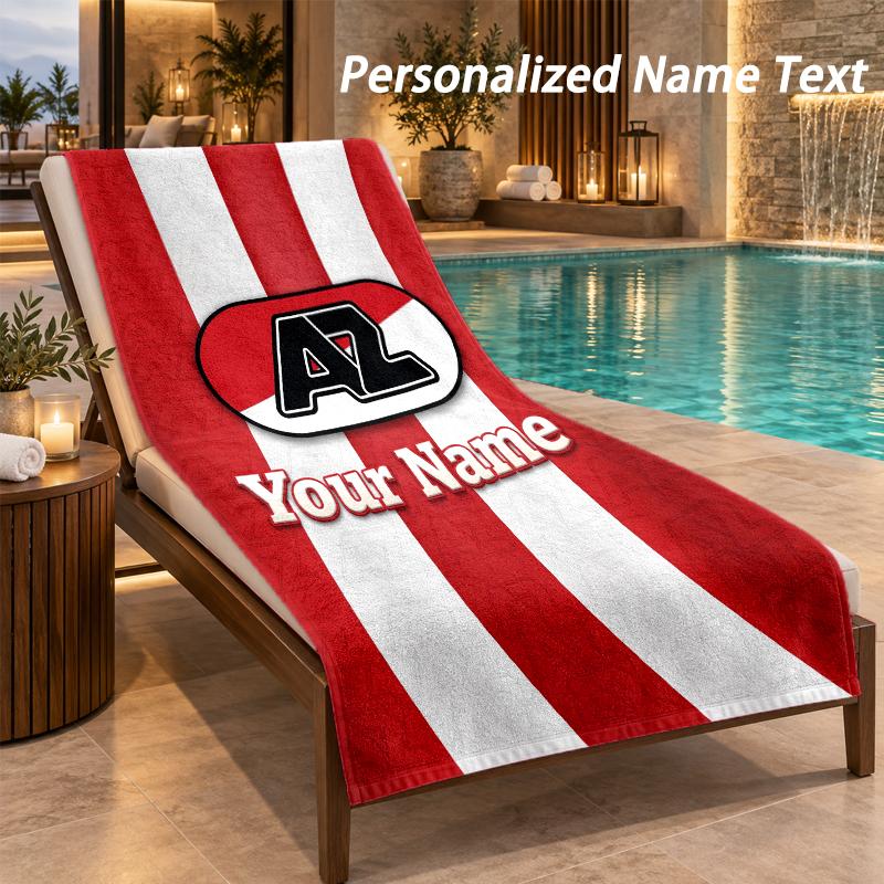 Custom Text AZ Alkmaar Print Beach Towel Large Towel For Home Bathroom Beach