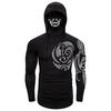 Men Trend With Mask Hood Sweatshirt Elastic Fitness Tattoo Print Hooded Sweat Homme Mens Hip Hop  Ninja Suit Streetwear