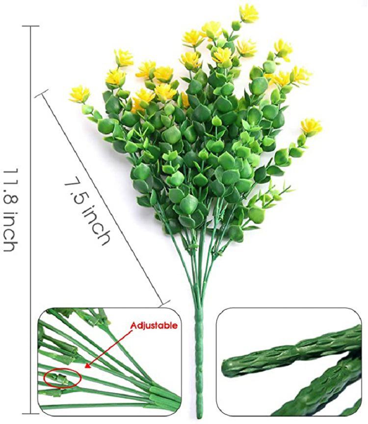 Eucalyptus 7pronged Simulation Plants Green Small Rose With Plastic Leaves Water Grass Spot Ready For Shipping