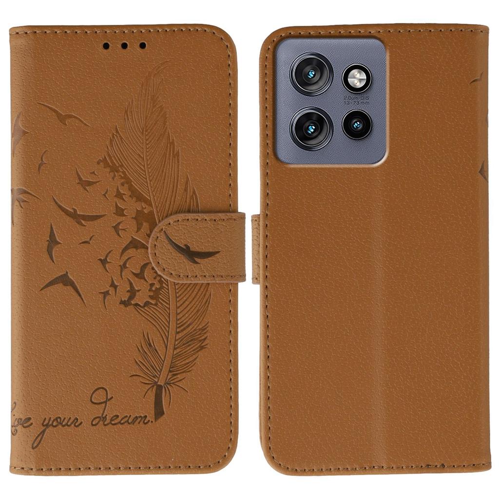 Phone Case For Motorola Edge 50 Neo 5G/Moto S50 5G/ThinkPhone 25 5G Feather Imprint PU Leather Wallet Cover