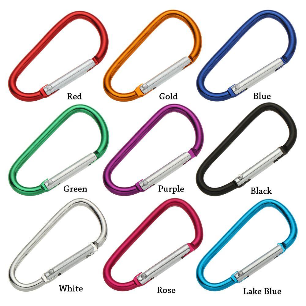 Safety Multicolor Aluminium Camping Hiking Hook Buckle Keychain Climbing Button Alloy Carabiner