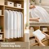 5Pcs Translucent Garment Bag Plastic Hanging Clothes Bag Waterproof Dust Proof Storage Protector Bag for Suit Coat Jacket Dress