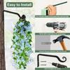 Multi-purpose Hanging Plant Stand Hooks Wrought Iron Hanging Plant Brackets  Lanterns