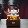 Термостойкий стеклянный чайник с заварочным устройством из нержавеющей стали, контейнер с подогревом, чайник, хороший прозрачный чайник, квадратные корзины с фильтром
