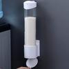 Paper Cup Dispenser Wall Mount Punch-free Pull Type Clear Visible Dustproof Lid Disposable Plastic Water Cup Storage Holder Home Supplies