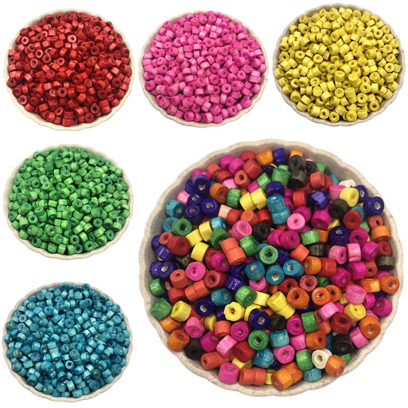 Деревянные цилиндрические свободные бусины ожерелье браслет DIY для находок ювелирных изделий маркировка DIY оптовая продажа 500 шт 5 мм бусины ручной работы