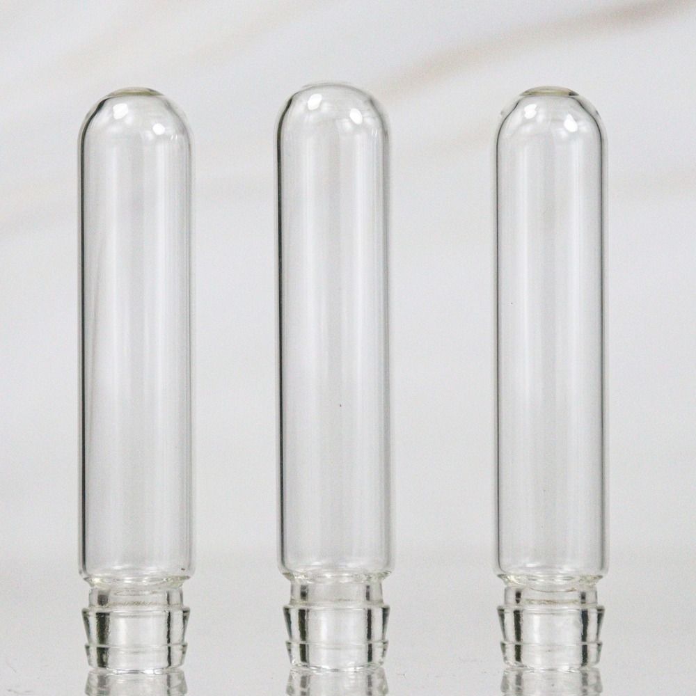 Sample Vial with Cap Powder Solid Storage Lotion  Bottle Glass Test Tube Mini Refillable Bottle Round Bottom Bottle