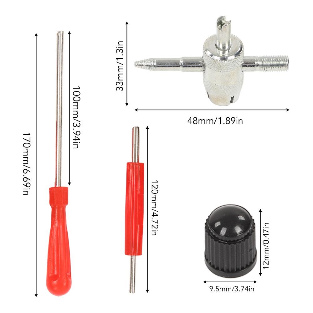 34PCS Multi-Style Wrench Valve Stem Installation Tool  Tire Leak Repair & Maintenance
