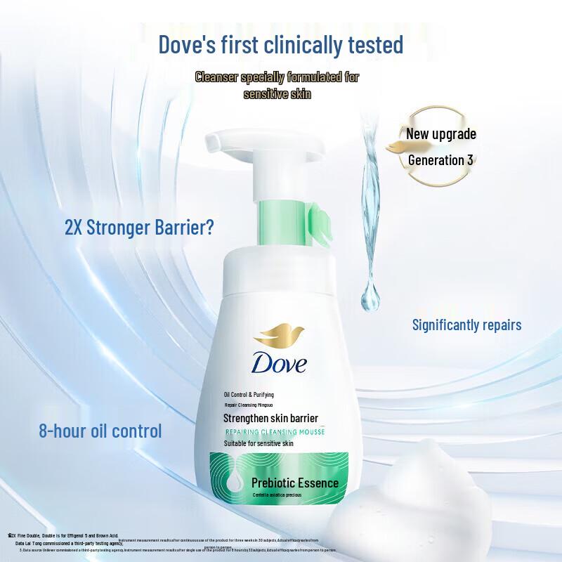 DOVE Очищающая пенка-мусс для умывания лица Duo