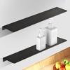 Wall Mount Bathroom Floating Shelf Punch Free Adhesive Heavy Duty Aluminum Alloy Multi-functional Storage Rack Holder Organizer Home Supplies