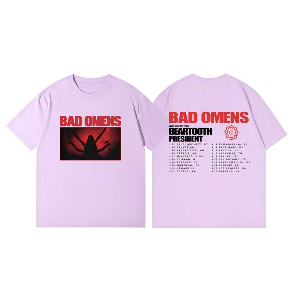 Bad Omens Tour 2026 Merch Tshirts Men Women Clothing Fashion Rock Tshirt Summer Casual Loose Short Sleeve Tshirts Streetwear