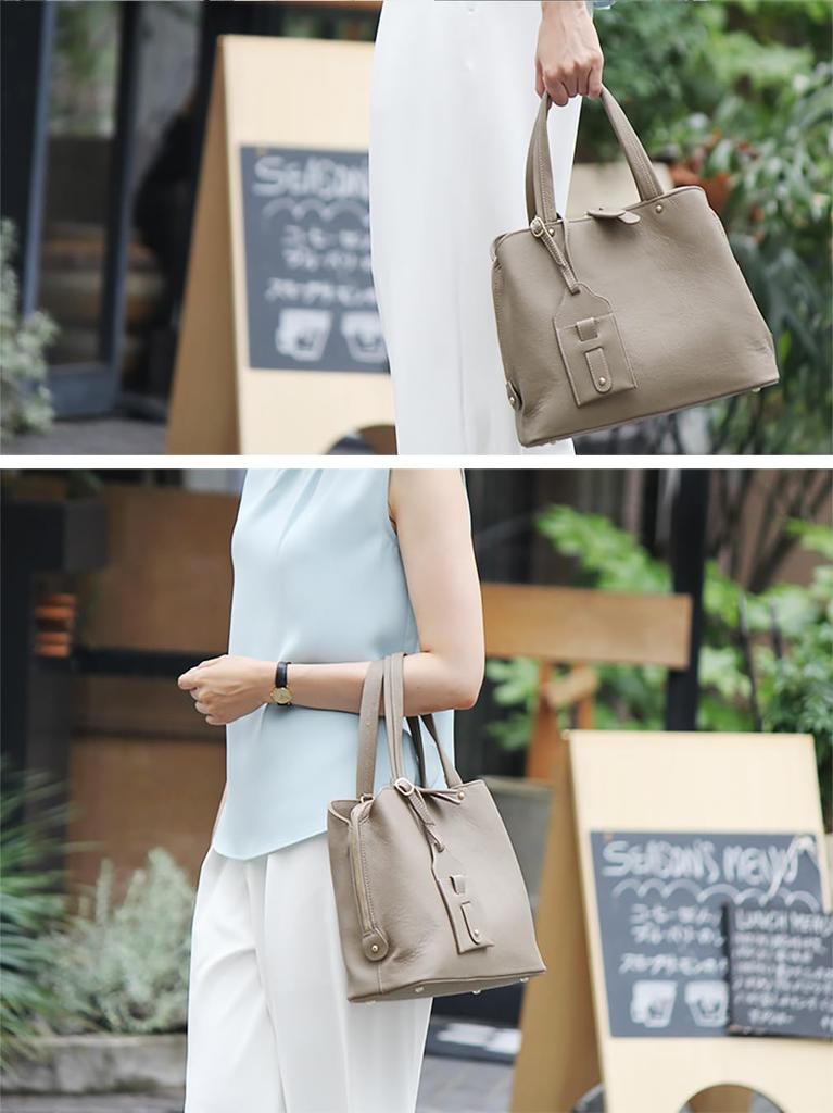 Сумка-тоут Vita Felice из натуральной коровьей кожи для женщин [VITAFELICE] 2-way vinb-l16045 (Серый Бежевый)