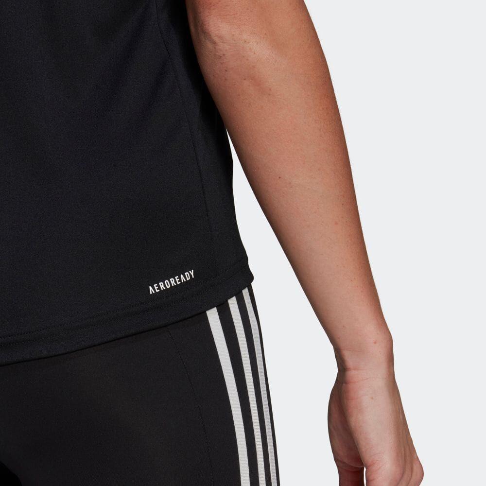 Adidas T Shirts Women's Black Crew Neck Moderate Straight Fit GL3820