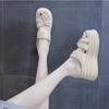 Thick-soled Inner Heel Cool Slippers Women's 2024 Summer New Popular Outer Wear Fashion Internet Celebrity Muffin Wedge Heel Sandals