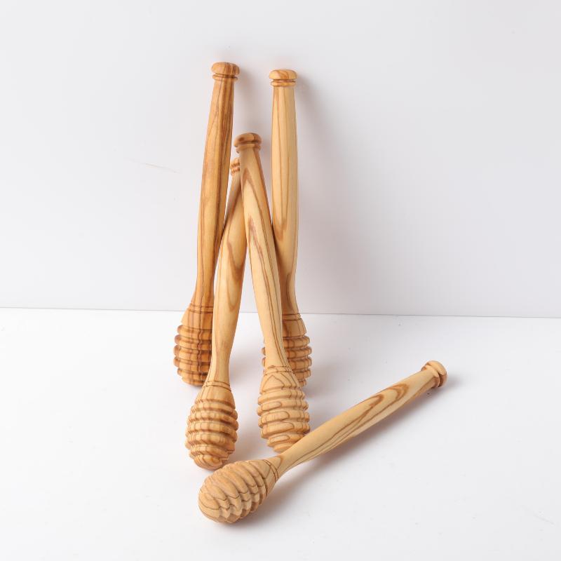 Handmade Wooden Honey Dipper Natural Wood 10/15/16cm Honey Stirrer Spoon Comfort Grip Elegant Simple Design Wooden Honey Stirrer