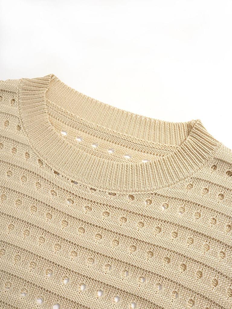 2025 Европейская и американская женская повседневная мода Ажурный свитер-рубашка 1047