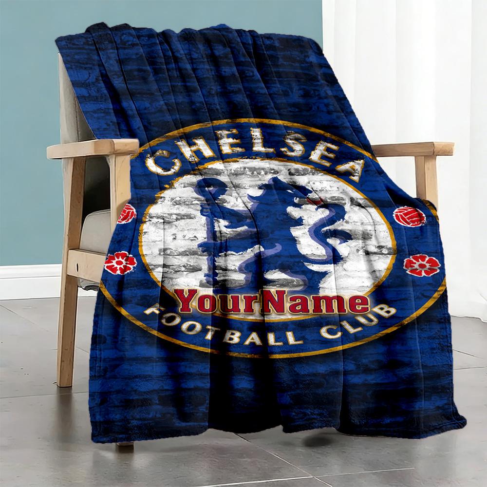 Chelsea Customize Your Name Blanket Lightweight Customizable Blanket Warmthful Decor Versatile for Couch Sofa Office Chair Four Seasons Universal